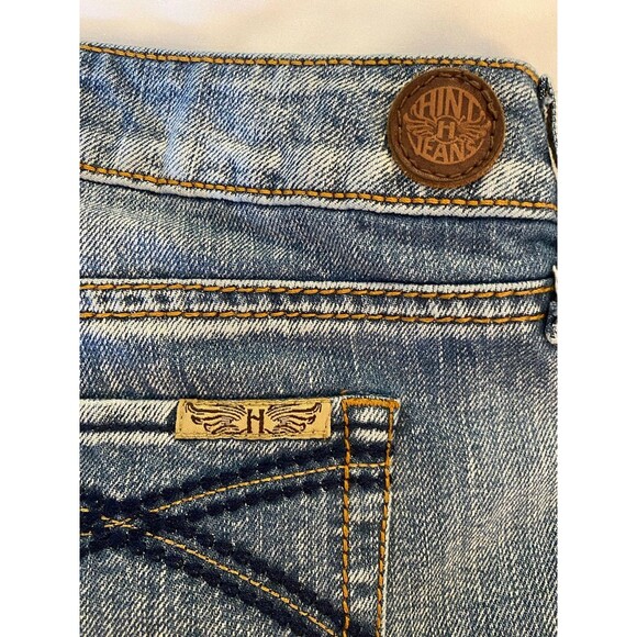 Hint Jean Shorts Distressed Size 9 Designer Stitching Short Shorts Daisy Dukes - Picture 3 of 9